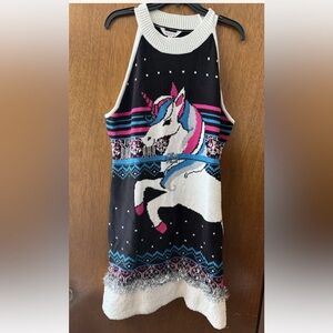 No Boundaries Unicorn Sweater Dress NWT XXXL 21 Sleeveless Holiday Plus Size Jr